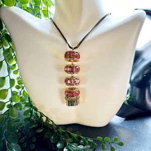 Christian Siriano Long Rhinestone Necklace Paprikash